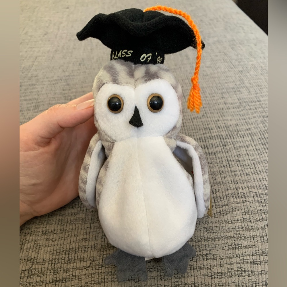 Wiser the Owl Class of ‘99 Beanie Baby by Ty 1999 with Tag Protector